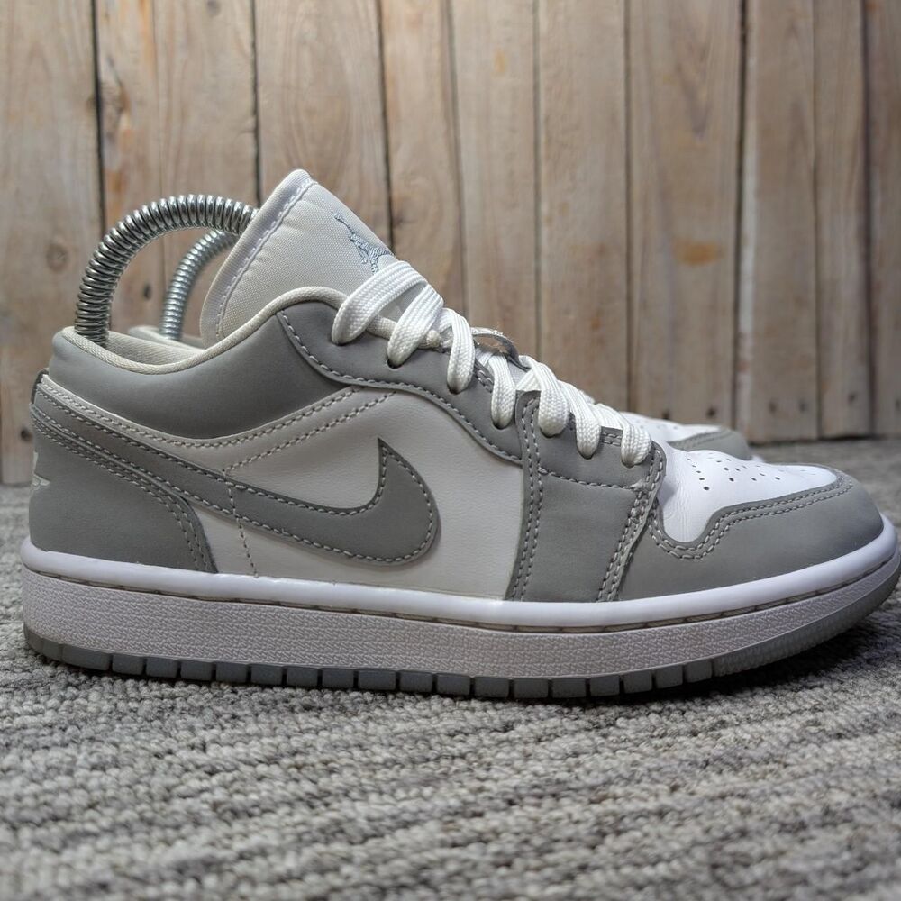 Women's Nike Air Jordan 1 Low in 'White/Wolf Grey' Size 6.5 Women/5 Men
